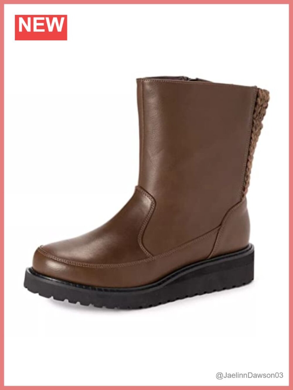 Women's Mid-Calf Platform Boots Faux Fur Lined Memory Foam Zip